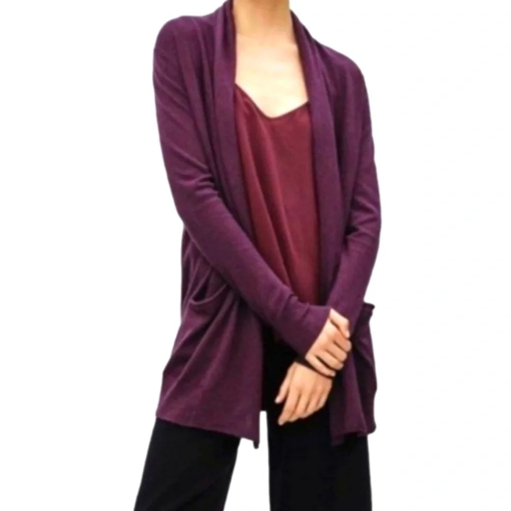 Wilfred with Silk and Cashmere Long Line Open Front Cardigan - Picture 14 of 14